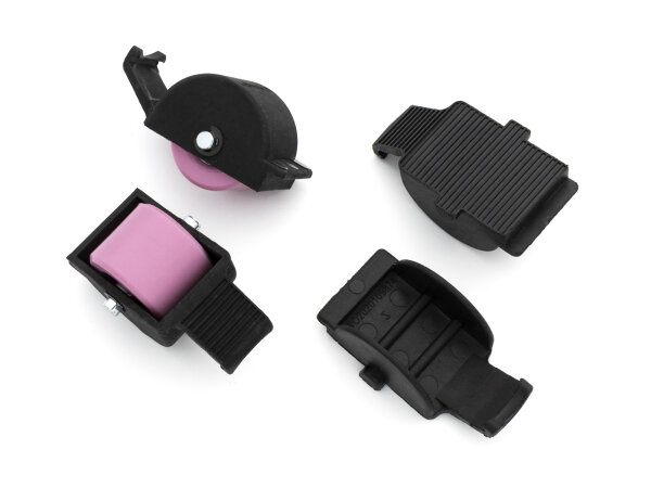 Replacement wheel set incl. covers black/pink