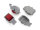 Set de roulettes de rechange incl. covers gris/rouge